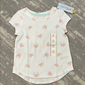 Cat & Jack White Rainbow Print Kids Shirt